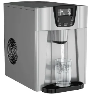 2-in-1 Countertop Ice Maker Water Dispenser, 36 lbs/24H, Black