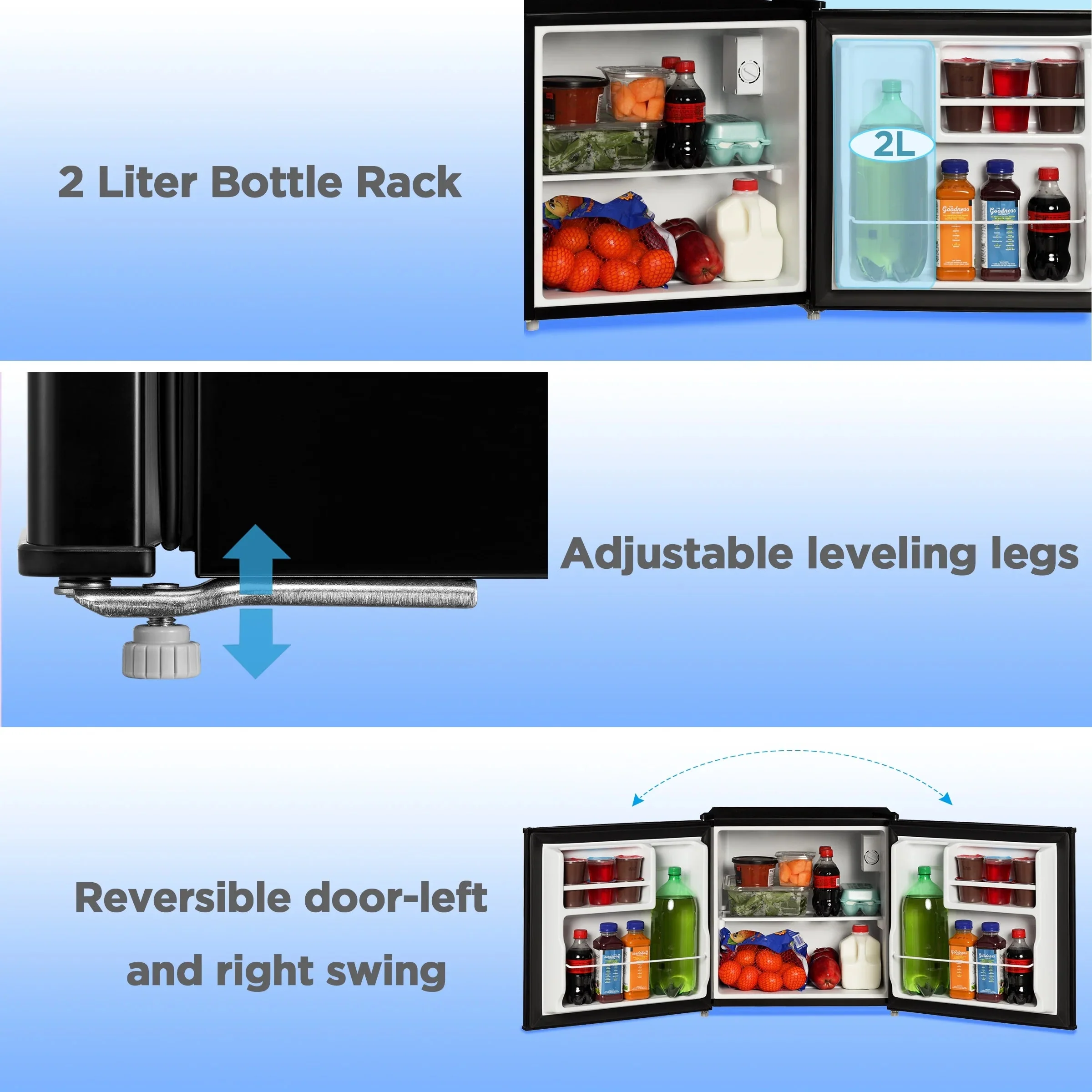 Mainstays 1.7 Cu. Ft. Single Door Mini Refrigerator, Stainless Steel Look - Image 4