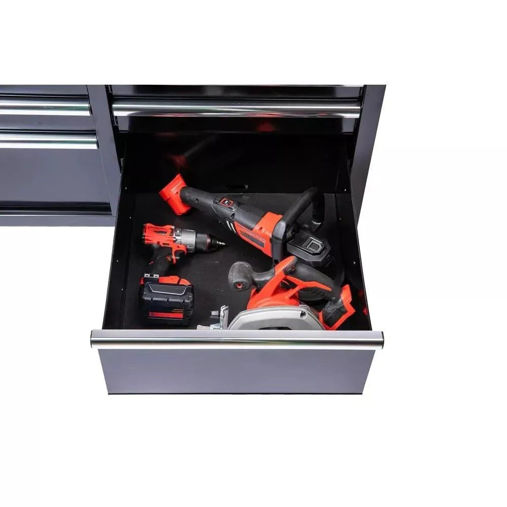 π₯46 in. W x 24 in. D 9-Drawer Gloss Black Deep Tool Chest Mobile Workbench - Image 9
