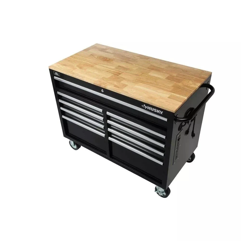 π₯46 in. W x 24 in. D 9-Drawer Gloss Black Deep Tool Chest Mobile Workbench - Image 3