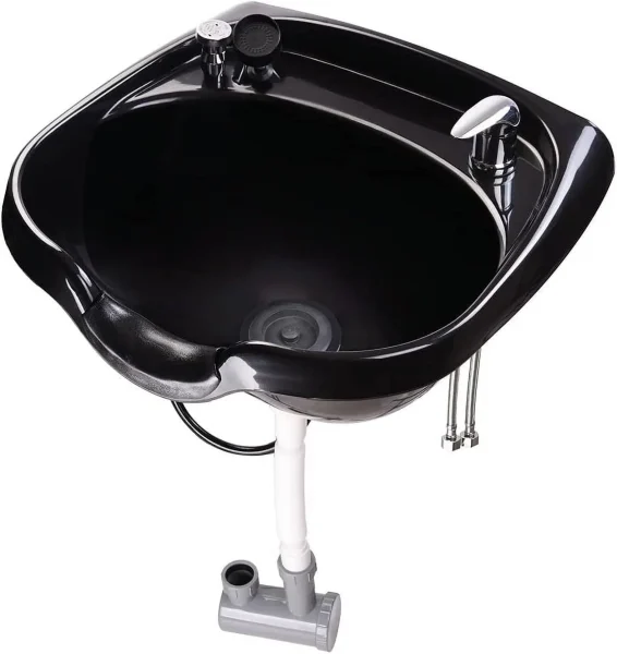 AW Wall-Mounted Shampoo Bowl Kit With Sprayer, Neck Rest And CUPC Vacuum Breaker